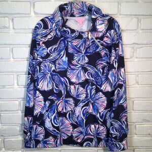 Lilly Pulitzer Booker Popover UPF 50 in Reel Life Dark Navy Large